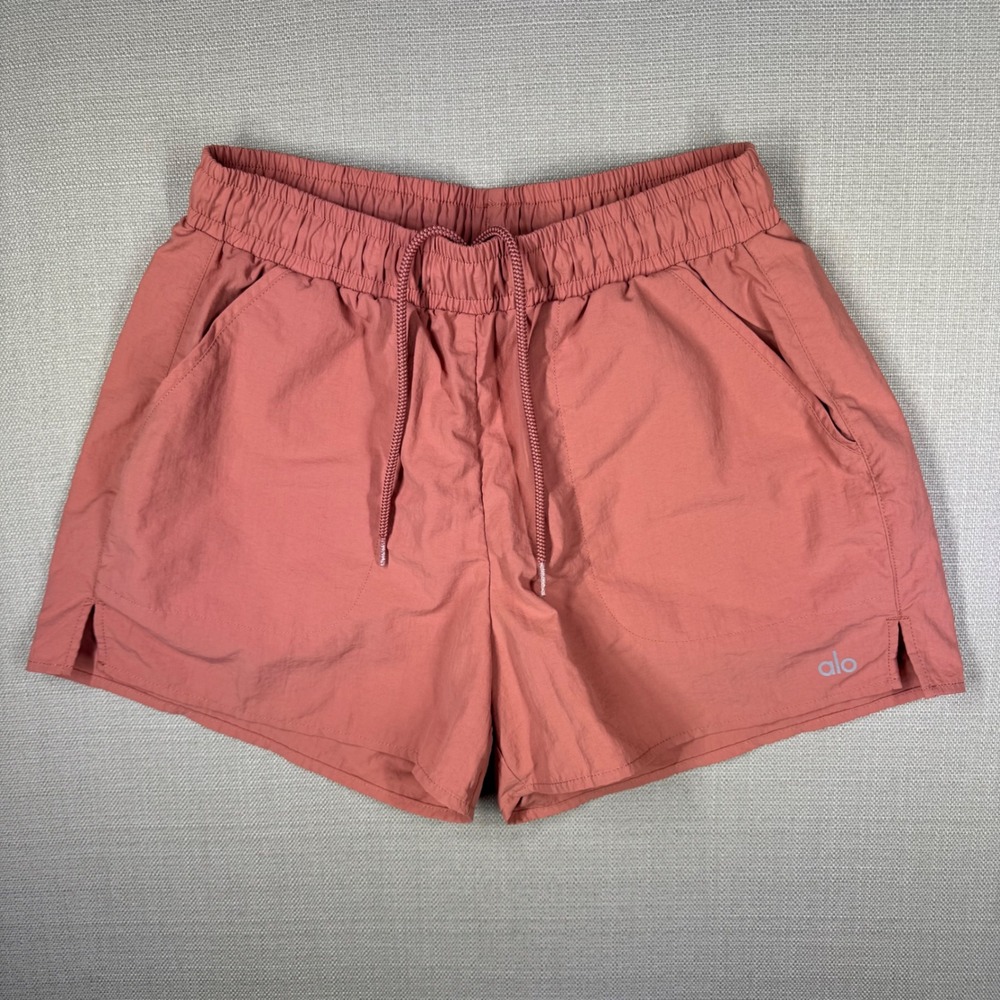 Alo Yoga Womens Alumni Shorts Pink Salmon Size XS